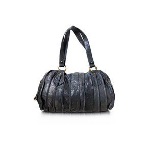 Vtg BURKELY Netherlands BK-Y Charcoal 15" Lambskin Bag *EXCELLENT*